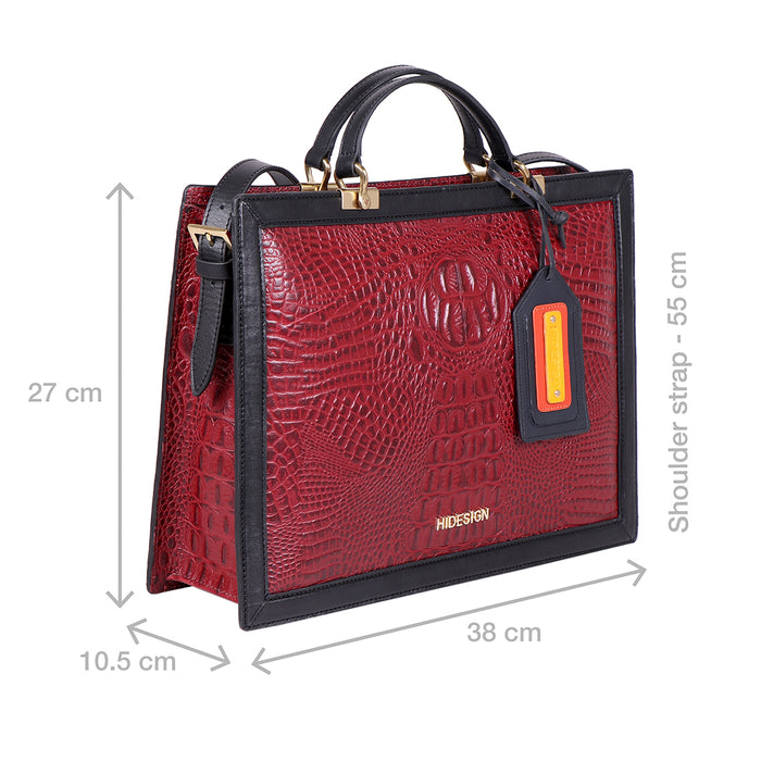 Yin Yang 04 Red Leather Laptop Bag
