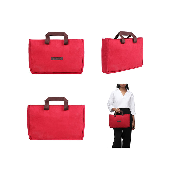 Yin Yang 04 Red Leather Laptop Bag