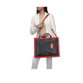 Yin Yang 05 Black Leather Laptop Bag