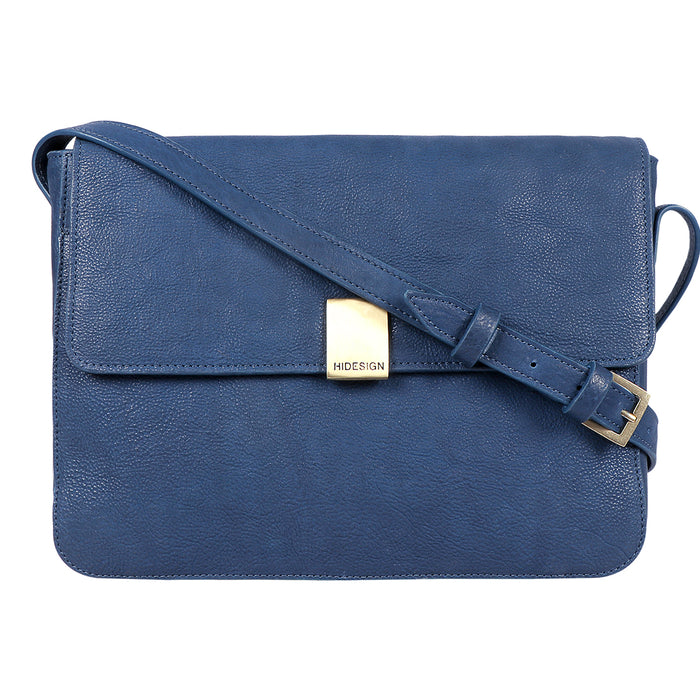 Yoga 02 Blue Leather Sling Bag