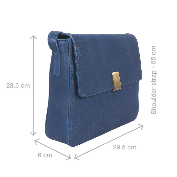 Yoga 02 Blue Leather Sling Bag