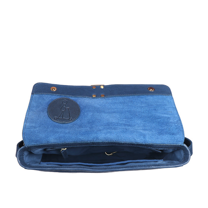 Yoga 02 Blue Leather Sling Bag