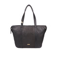 Yoga 03 Black Leather Tote Bag