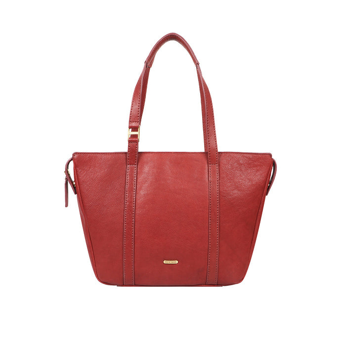 Yoga 03 Red Leather Tote Bag