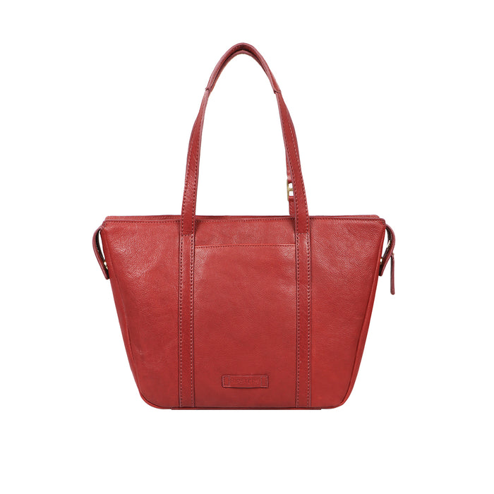 Yoga 03 Red Leather Tote Bag