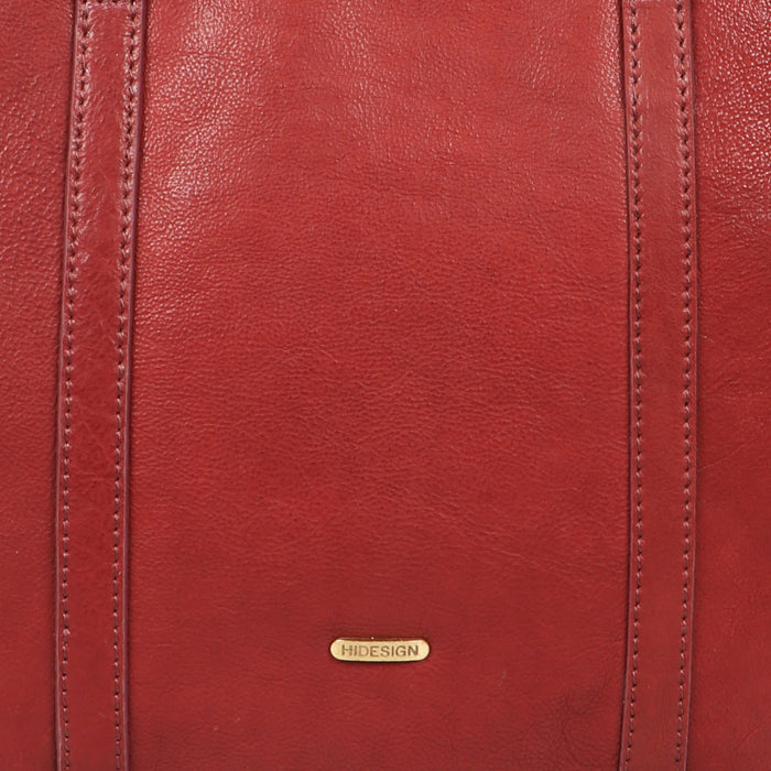 Yoga 03 Red Leather Tote Bag