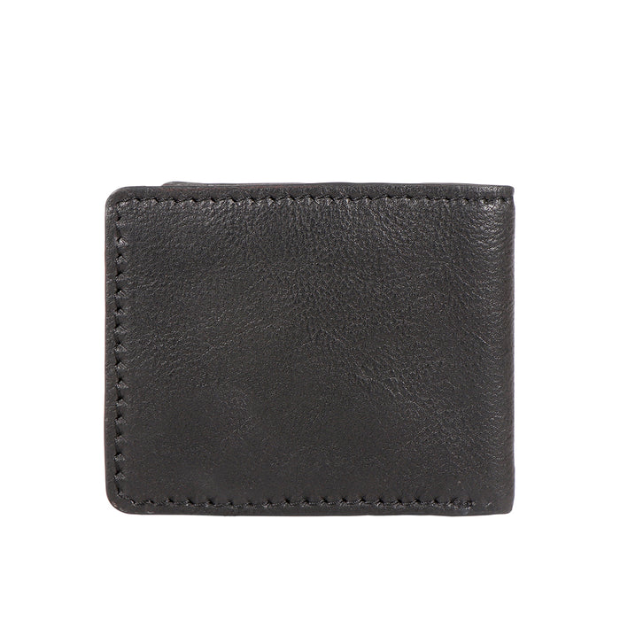 Yoga W1 Black Leather Bi-Fold Wallet