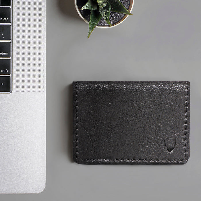 Yoga W2 Black Leather Card Holder