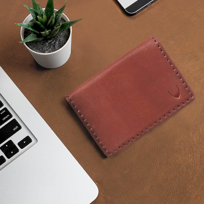 Yoga W2 Brown Leather Card Holder