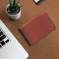 Yoga W2 Brown Leather Card Holder