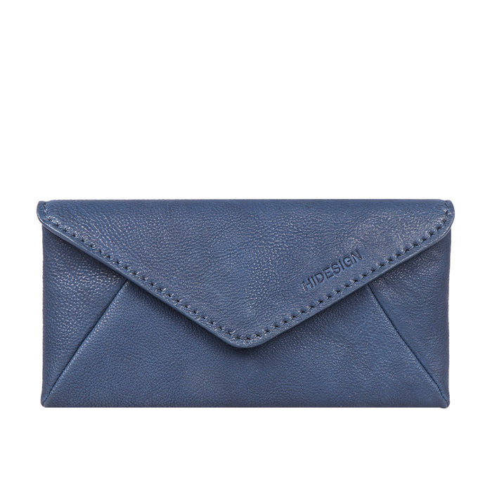 Yoga W5 Blue Leather Clutch Wallet