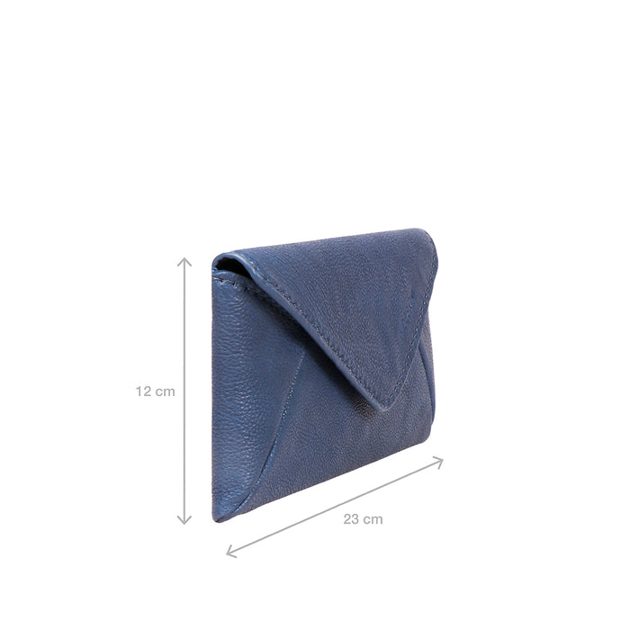 Yoga W5 Blue Leather Clutch Wallet