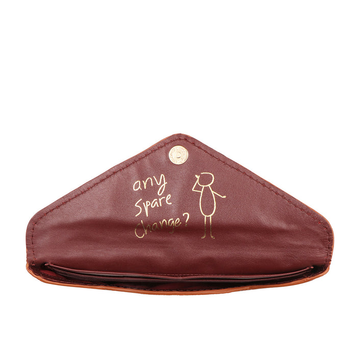 Yoga W5 Orange Leather Clutch Wallet