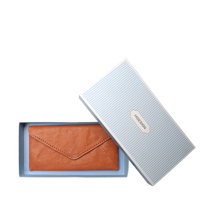 Yoga W5 Orange Leather Clutch Wallet