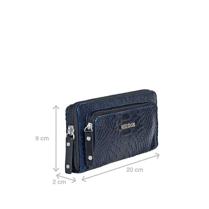 Yoko Ono W1 Blue Leather Clutch Wallet