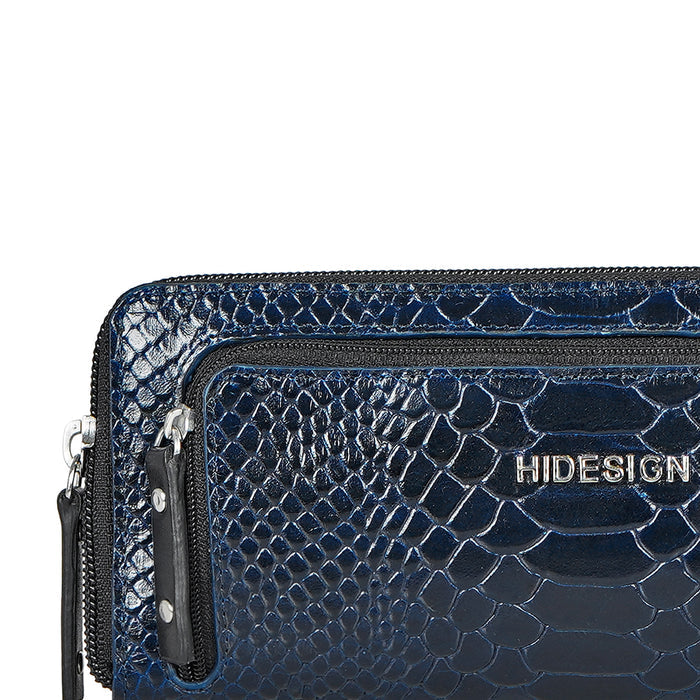 Yoko Ono W1 Blue Leather Clutch Wallet