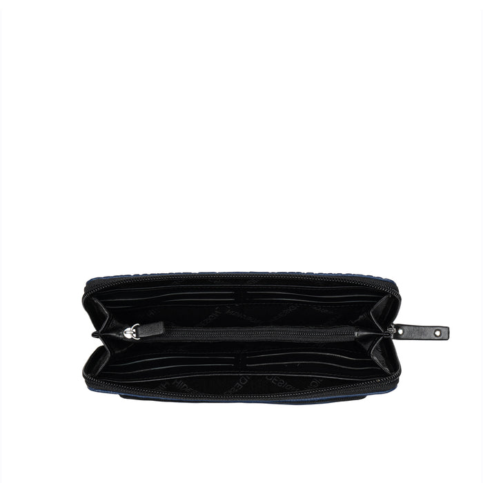 Yoko Ono W1 Blue Leather Clutch Wallet