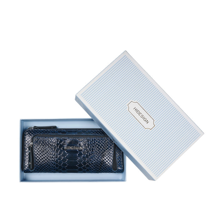 Yoko Ono W1 Blue Leather Clutch Wallet