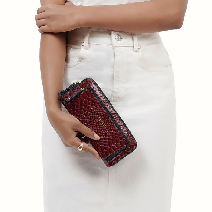 Yoko Ono W1 Red Leather Clutch Wallet