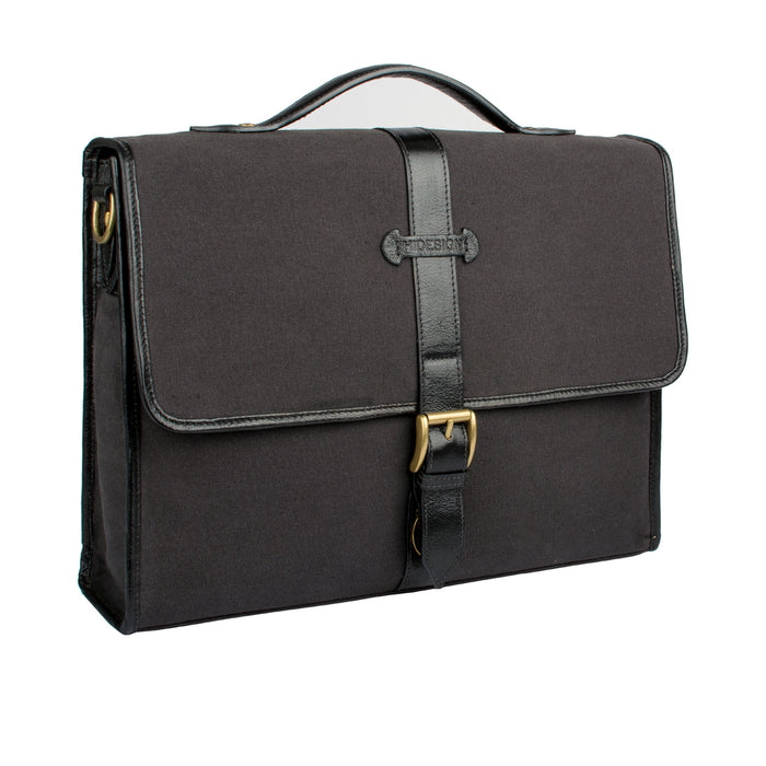 Yoruk 01 Black Canvas Briefcase