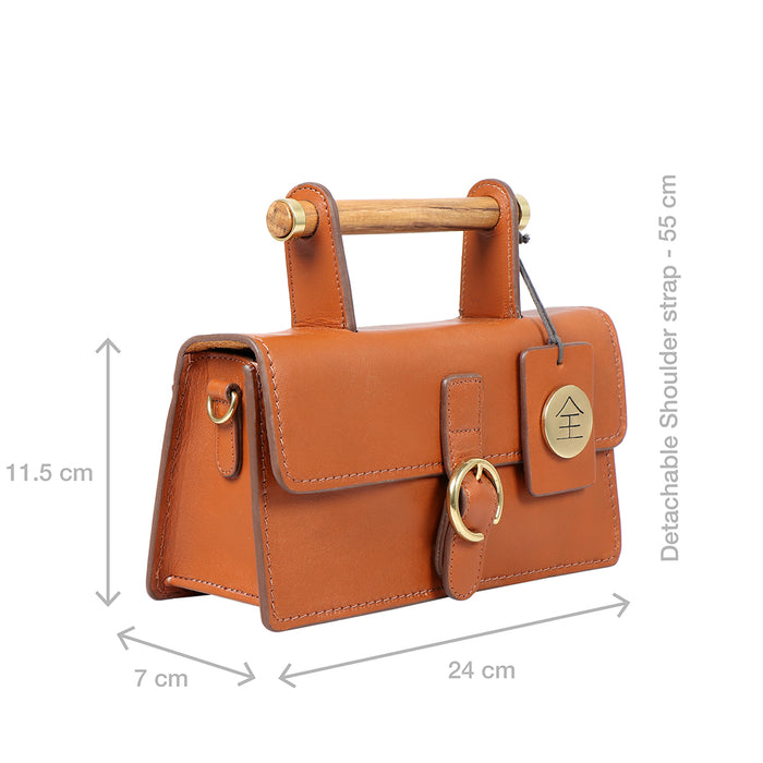 Zazen 05 Orange Leather Sling Bag