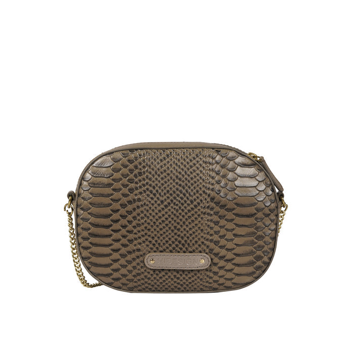 Zelda Silver Leather Sling Bag