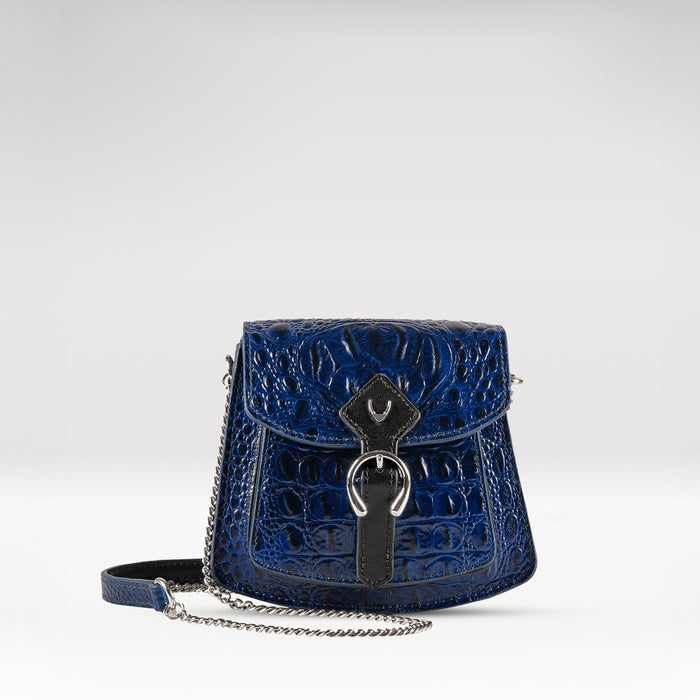 Zuzu Blue Leather Sling Bag