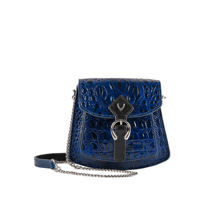 Zuzu Blue Leather Sling Bag